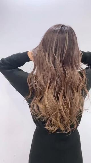 ロング カラー レイヤーカット 赤み消し　店長/大和のヘアスタイル