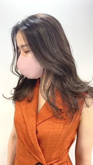 ロング カラー レイヤーカット 赤み消し　店長/大和のヘアスタイル