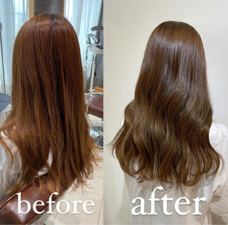 艶髪ヌーディーベージュ
before&after