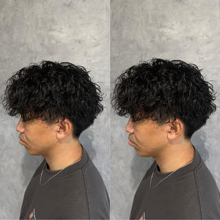 ショート メンズ 藤沢メンズ特化/ツイ スパ/シャドウパーマのヘアスタイル