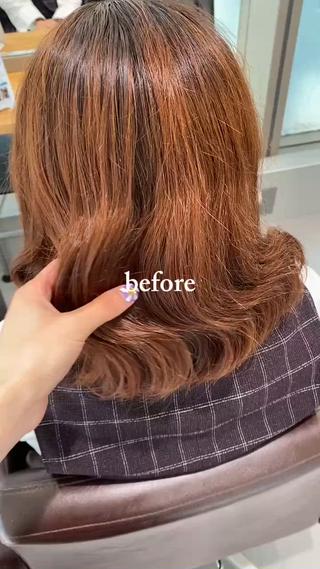 ミディアム ️🫧透明感カラー& 髪質改善🎀いさきのヘアスタイル