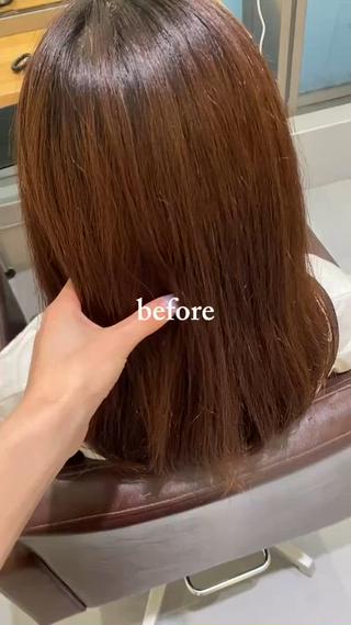ミディアム ️🫧透明感カラー& 髪質改善🎀いさきのヘアスタイル