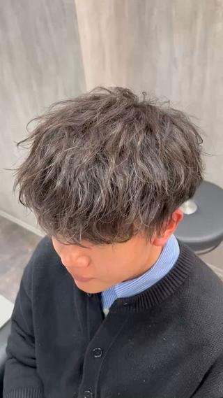 ミディアム メンズ縮毛矯正 細谷碧海のヘアスタイル