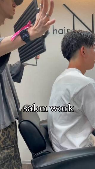 ミディアム メンズ縮毛矯正 細谷碧海のヘアスタイル