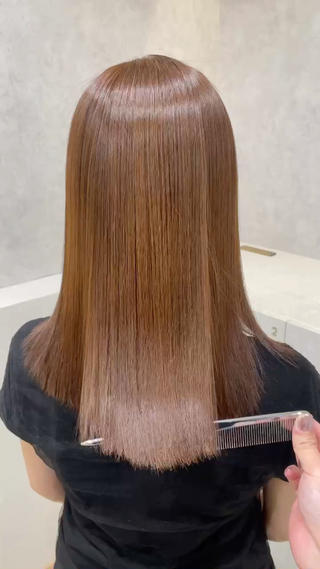 セミロング 髪質改善×透明感 カラー🫧ふうま🪽のヘアスタイル