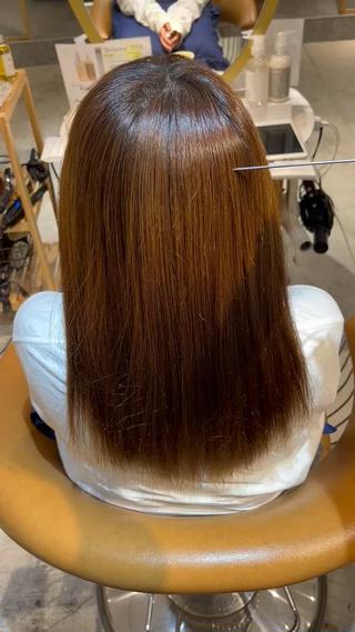 ミディアム 髪質改善/縮毛矯正/ レイヤーカットななこのヘアスタイル