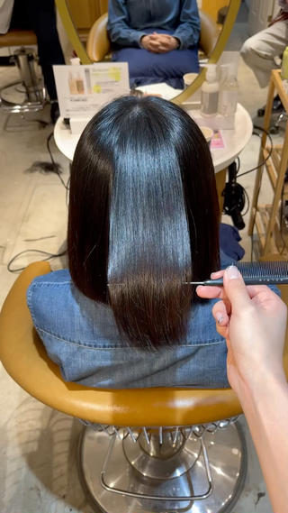 ミディアム カラー パーマ ヘアアレンジ 髪質改善/縮毛矯正/ レイヤーカットななこのヘアスタイル