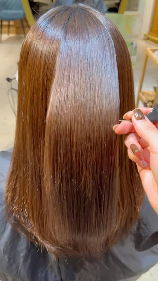 ロング カラー ヘアアレンジ 髪質改善/縮毛矯正/ レイヤーカットななこのヘアスタイル