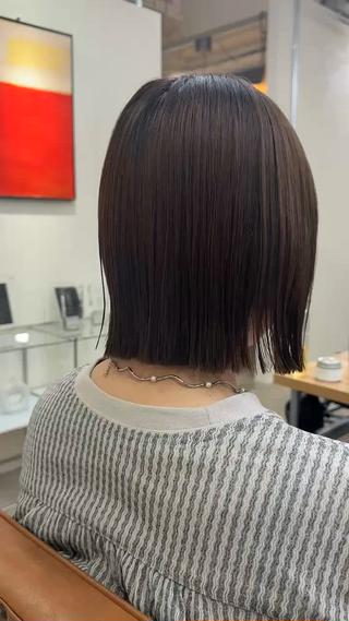 ミディアム 須藤　優真 切りっぱなしボブのヘアスタイル