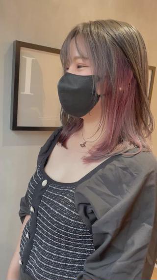 ミディアム 複雑履歴に対応ブリー チ無しダブルカラーのヘアスタイル