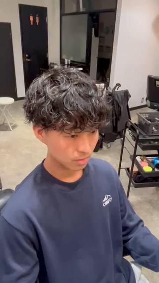 波巻きシャドウパーマ 