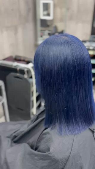 ミディアム カラー メンズ 推しカラー📣青、紫 寒色🫧かずき🫧のヘアスタイル