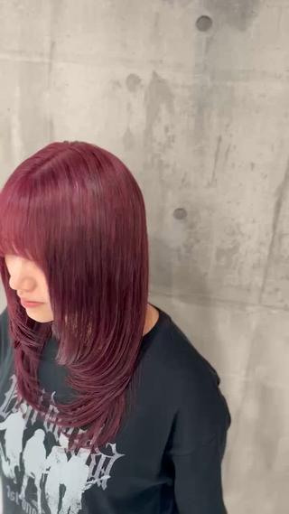 セミロング カラー メンズ 推しカラー🌈青、紫 デザイン💎かずきのヘアスタイル