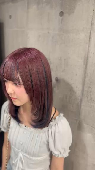 セミロング カラー メンズ 推し活カラー🌈青 紫得意🔅かずき🔅のヘアスタイル