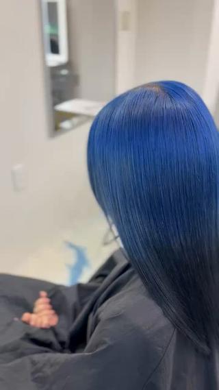 セミロング カラー メンズ 推しカラー🌈青、紫 デザイン💎かずきのヘアスタイル