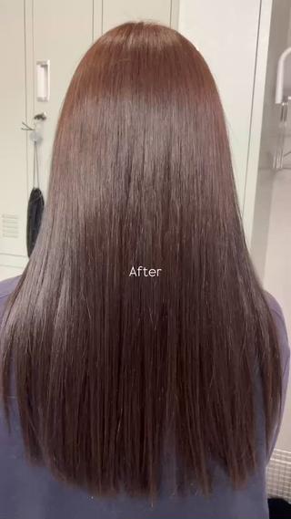 艶のあるナチュラルブラウン
パヤパヤしてる毛もトリートメントでしっかり収まって綺麗な髪の毛へ️