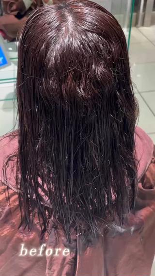セミロング パーマ 新開 羽音のヘアスタイル