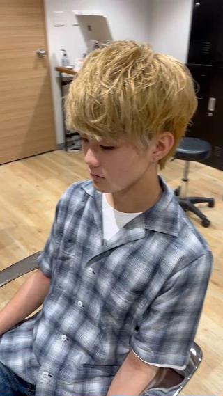 ショート カラー パーマ メンズ メンズサロン LiGKAITO🦖のヘアスタイル