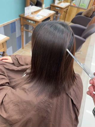 セミロング 髪質改善・縮毛矯正 白根凌二のヘアスタイル