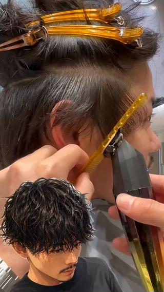 ショート パーマ メンズ 横浜/メンズ特化/ Farbe/田中颯斗のヘアスタイル