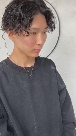 ミディアム パーマ メンズ ボブ/ショート/レイ ヤーセトcovo代表のヘアスタイル