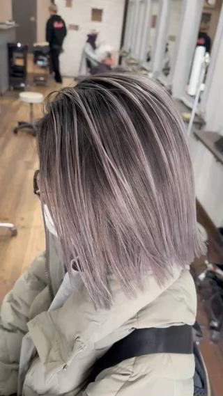 ミディアム バレイヤージュ 隅中秀弥のヘアスタイル