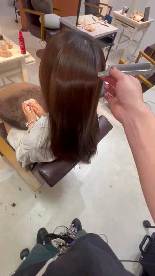 ロング 縮毛矯正/レイヤー/ 表参道/OMAEのヘアスタイル