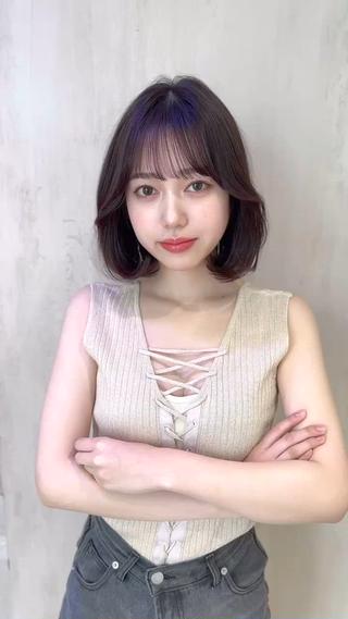 ミディアム カラー ヘアアレンジ 🌈小顔似合わせ SHIHO🌈のヘアスタイル