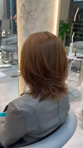 ミディアム ♡Aira♡Lond /レイヤー/縮毛のヘアスタイル