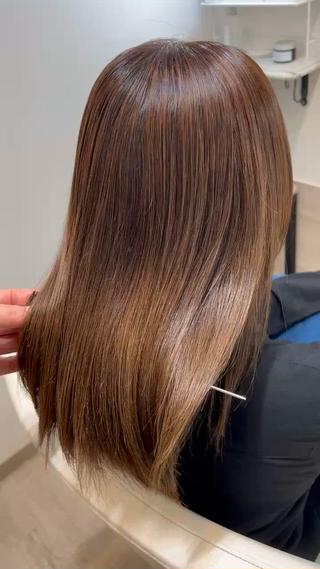 セミロング 🌕酸性縮毛矯正 高野竜🌕のヘアスタイル