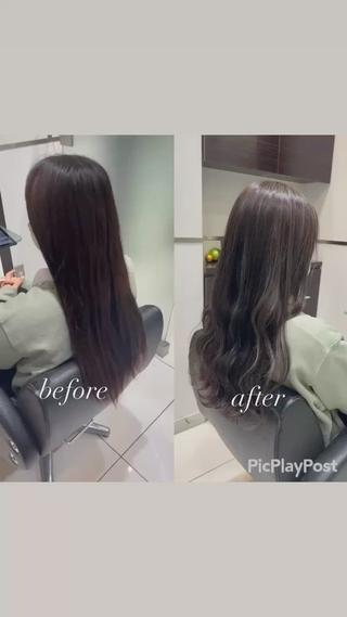ロング カラー 大人デザイン 🍃MORIKA🍃のヘアスタイル