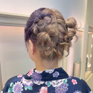 浴衣 × うなじ見えるヘアアレンジ大優勝です