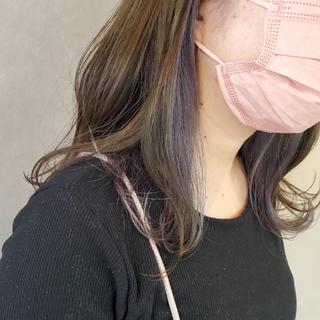 セミロング カラー 手島 大貴のヘアスタイル