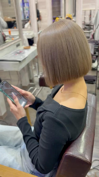 #切りっぱなしボブ
#ミルクティー 