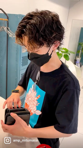 センターパートパーマ 