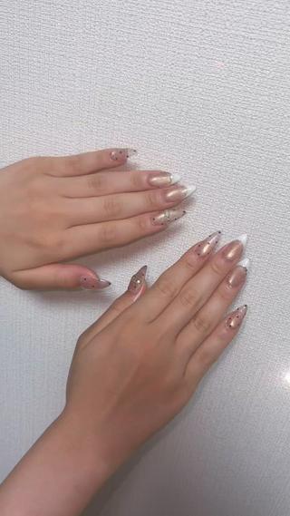 持ち込み×長さだし10本
フレンチドットネイル 