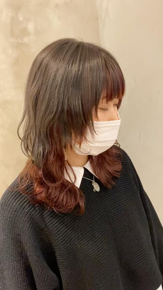 セミロング 新宿/顔周りカット +レイヤー＝しずく♩のヘアスタイル
