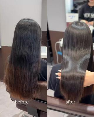 乾かしたのみのbefore→after

ドライヤーだけでまとまる
朝のスタイリングがラクになる
梅雨でもうねらない、広がらない
お家でのシャンプー後もツヤが持続する


マンツーマン施術
最初から最後まで、1人のスタイリストが担当

寄り添ったカウセリング心がけています＾＾ 