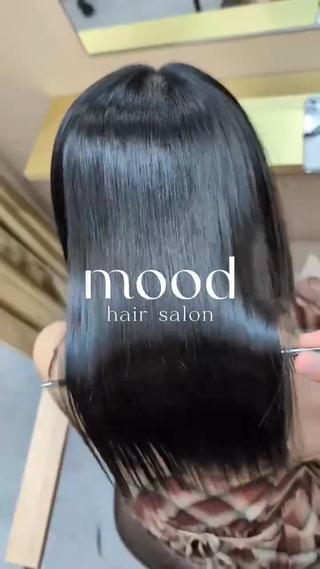 ロング パーマ mood 髪質改善 ダブルカラーのヘアスタイル