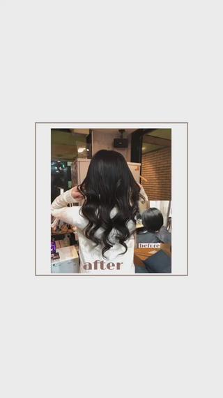 ロング カラー ヘアアレンジ ワンホンレイヤー エクステづまのヘアスタイル