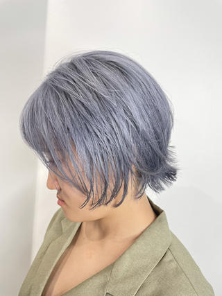 ショート カラー ヘアアレンジ メンズ ✨錦糸町ブリーチ/ ホワイトカラー皇気✨のヘアスタイル