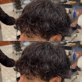 ショート パーマ メンズ 🐉men's|🎸 毛流れパーマ|綱島のヘアスタイル