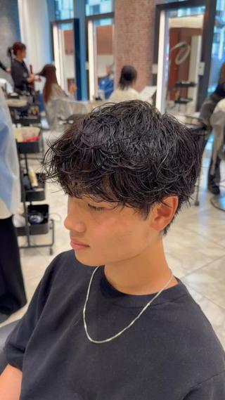ショート パーマ メンズ #メンズパーマ 銀座/ren🎸のヘアスタイル