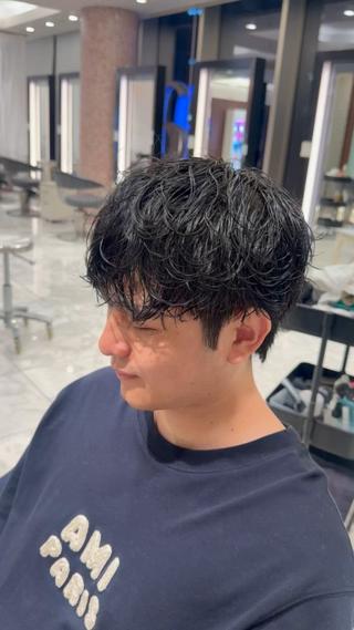 ショート パーマ メンズ 🐉men's|🎸 毛流れパーマ|綱島のヘアスタイル