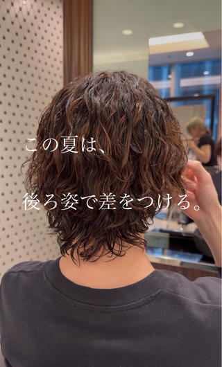 ミディアム パーマ メンズ 🇬🇧サーフカール 銀座/ren🎸のヘアスタイル