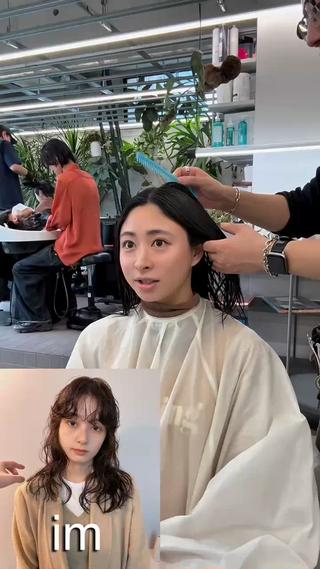 ミディアム パーマ 似合わせカット レイヤー/ボブのヘアスタイル