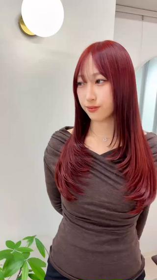 ロング カラー ヘアアレンジ 二ヶ月綺麗なデザイン カット/星野六三四のヘアスタイル