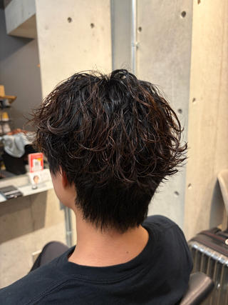 パーマ メンズ 亀田 稜太のヘアスタイル
