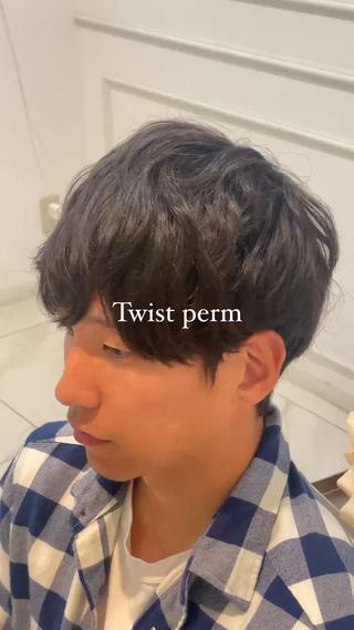パーマ メンズ 女性モデル募集中‼️ メンズパーマ片岡優介のヘアスタイル