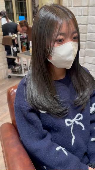 ミディアム カットパーマ3000 円/水曜日モデルのヘアスタイル